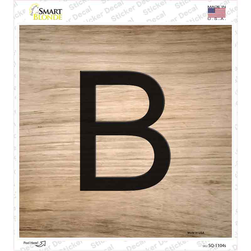 SQ-1104s-M B Letter Tile Novelty Square Sticker Decal, Medium