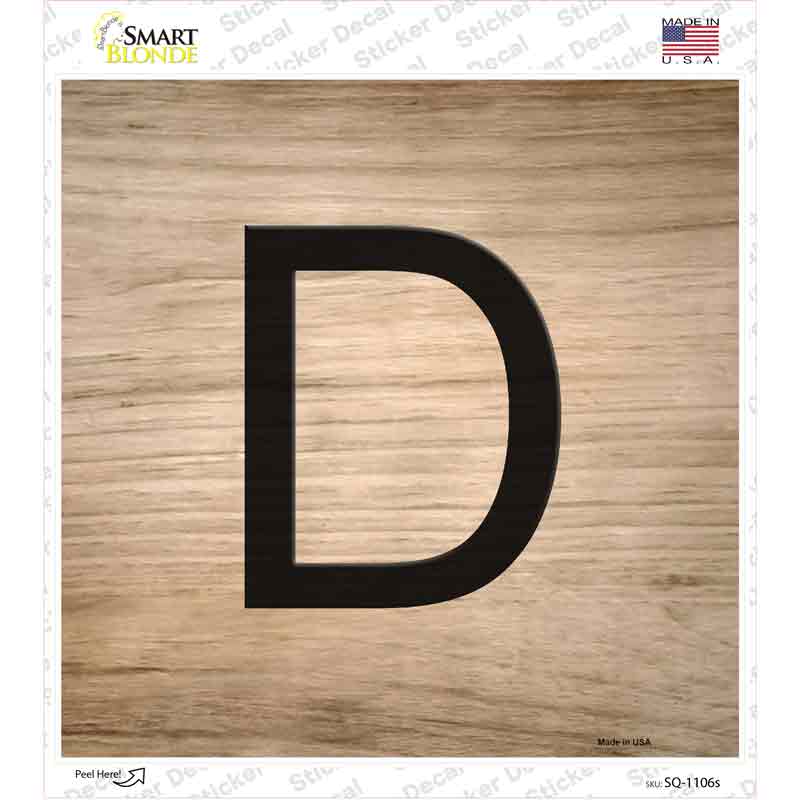 SQ-1106s-M D Letter Tile Novelty Square Sticker Decal, Medium