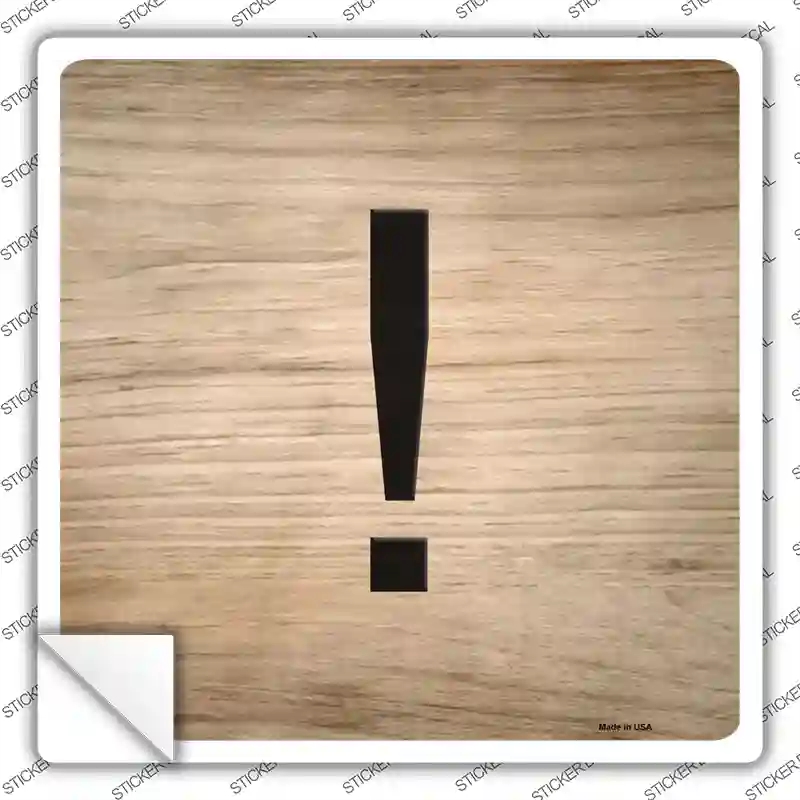 SQ-1315s-S Exclamation Point Symbol Tiles Novelty Square Sticker Decal, Small