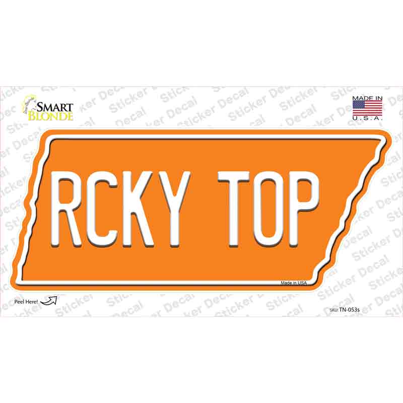 TN-053s-M Rcky Top Novelty Tennessee Shape Sticker Decal, Medium
