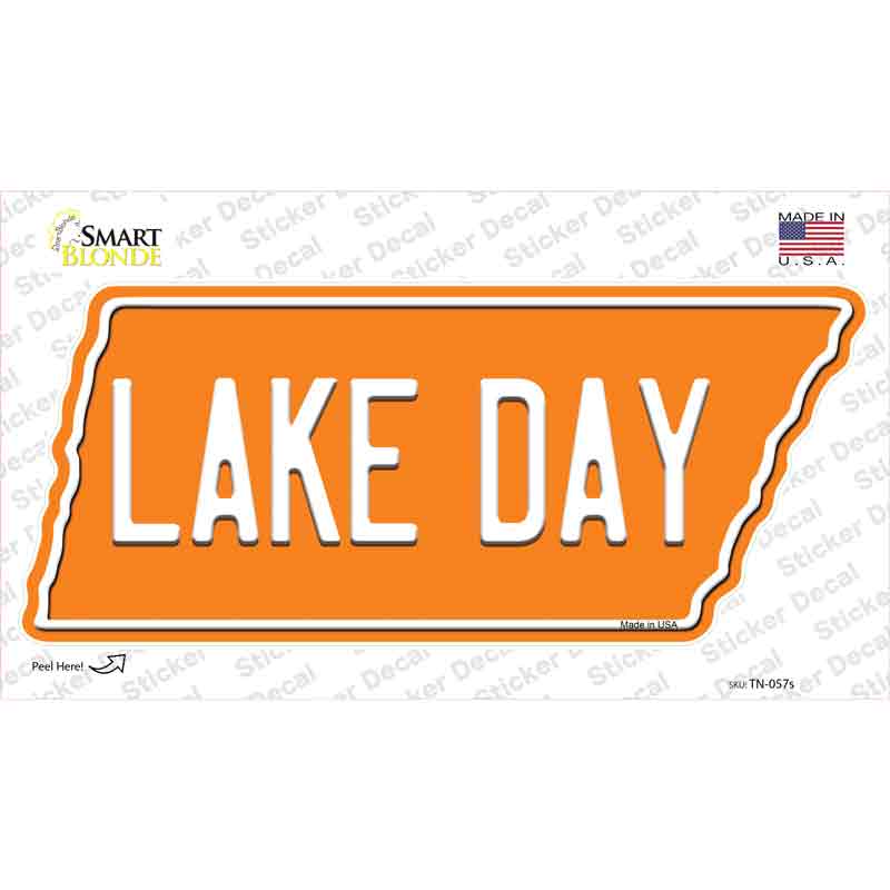 TN-057s-M Lake Day Novelty Tennessee Shape Sticker Decal, Medium