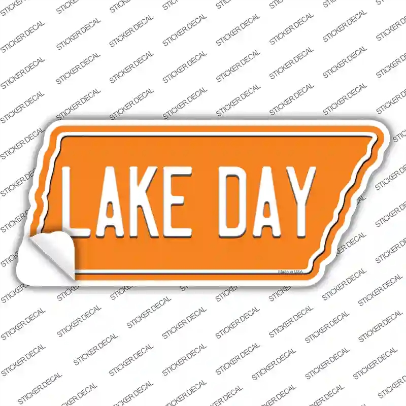 TN-057s-S Lake Day Novelty Tennessee Shape Sticker Decal, Small