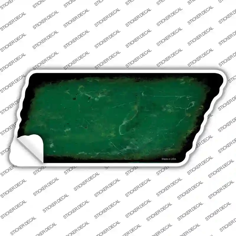 TN-103s-XL Green Solid Novelty Rusty Tennessee Shape Sticker Decal, Extra Large
