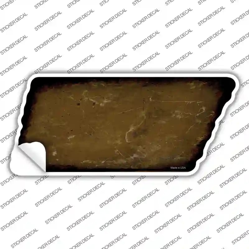 TN-110s-S Brown Solid Novelty Rusty Tennessee Shape Sticker Decal, Small