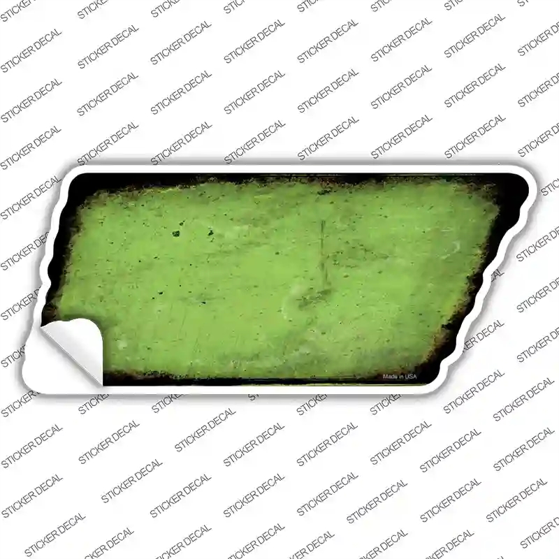 TN-113s-S Lime Green Solid Novelty Rusty Tennessee Shape Sticker Decal, Small