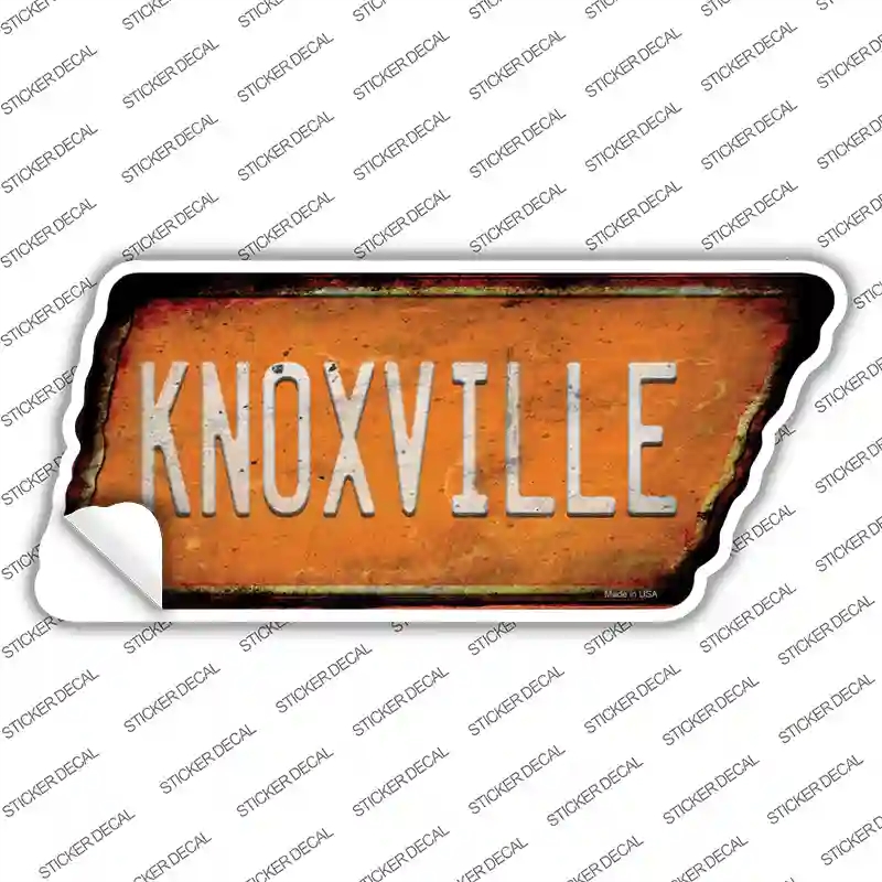 TN-139s-S Knoxville Novelty Rusty Tennessee Shape Sticker Decal, Small