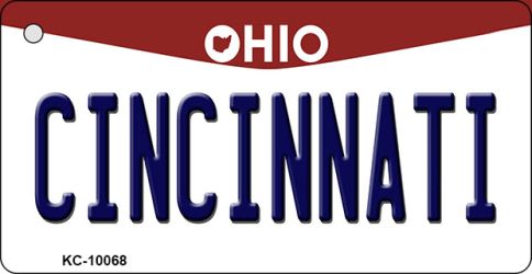 KC-10068 1.5 x 3 in. Cincinnati Ohio State License Plate Key Chain