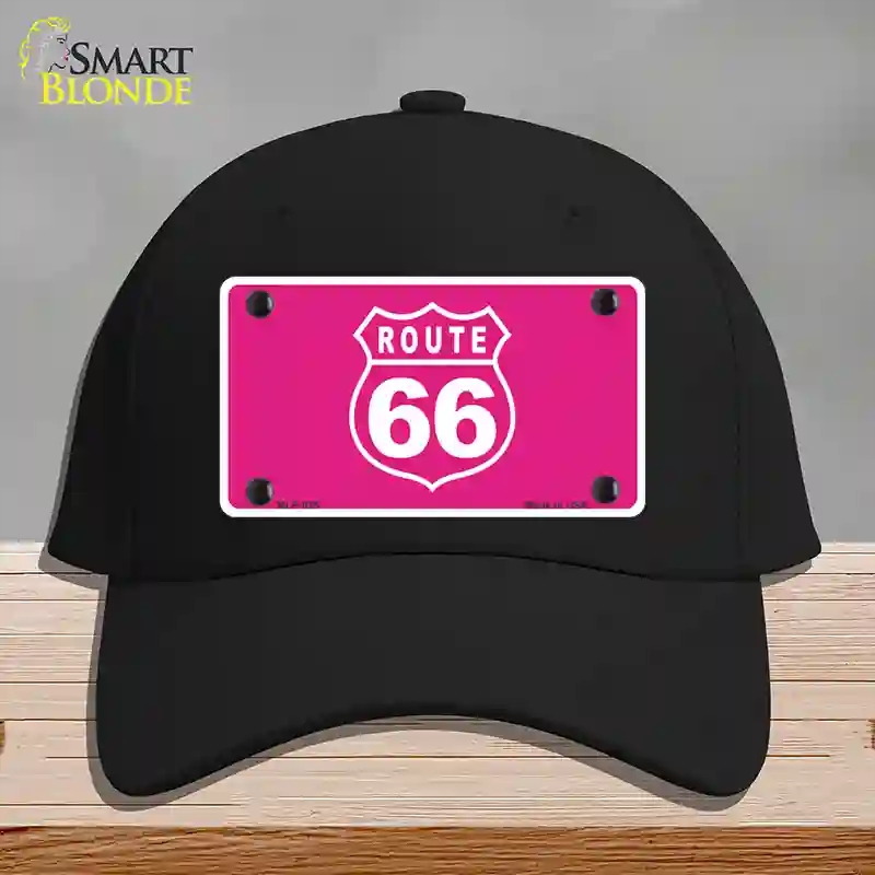HAT03-MLP-025 US Route 66 Pink Novelty License Plate Hat, Cotton - Black