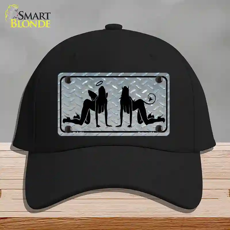 HAT03-MLP-061 Angel & Devil Novelty License Plate Hat, Cotton - Black