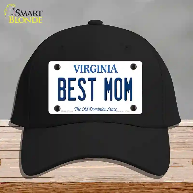 HAT03-MLP-10141 Best Mom Virginia Novelty License Plate Hat, Cotton - Black