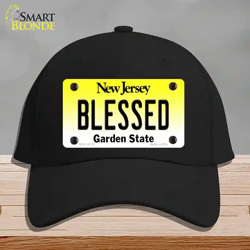 HAT03-MLP-10174 Blessed   Jersey Novelty License Plate Hat, Cotton - Black