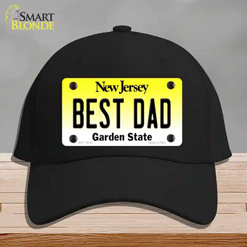 HAT03-MLP-10181 Best Dad   Jersey Novelty License Plate Hat, Cotton - Black
