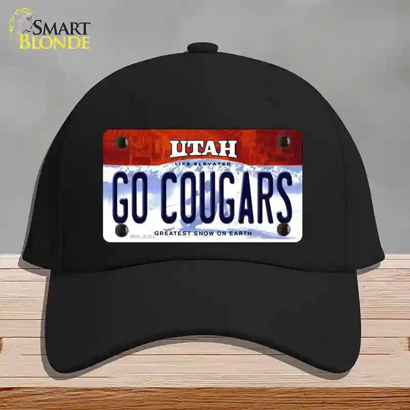 HAT03-MLP-10201 Go Cougars Utah Novelty License Plate Hat, Cotton - Black