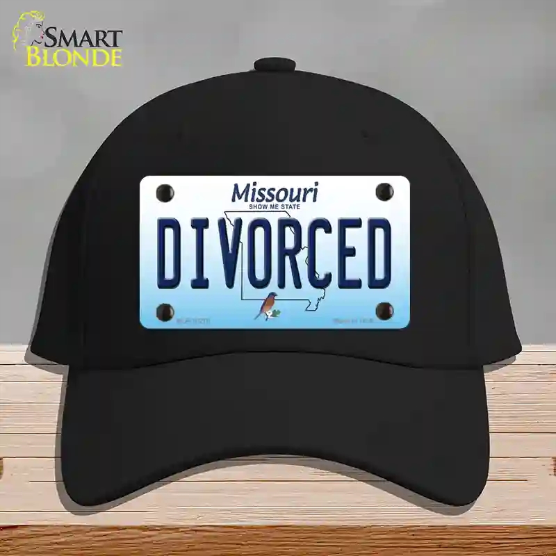 HAT03-MLP-10278 Divorced Missouri Novelty License Plate Hat, Cotton - Black