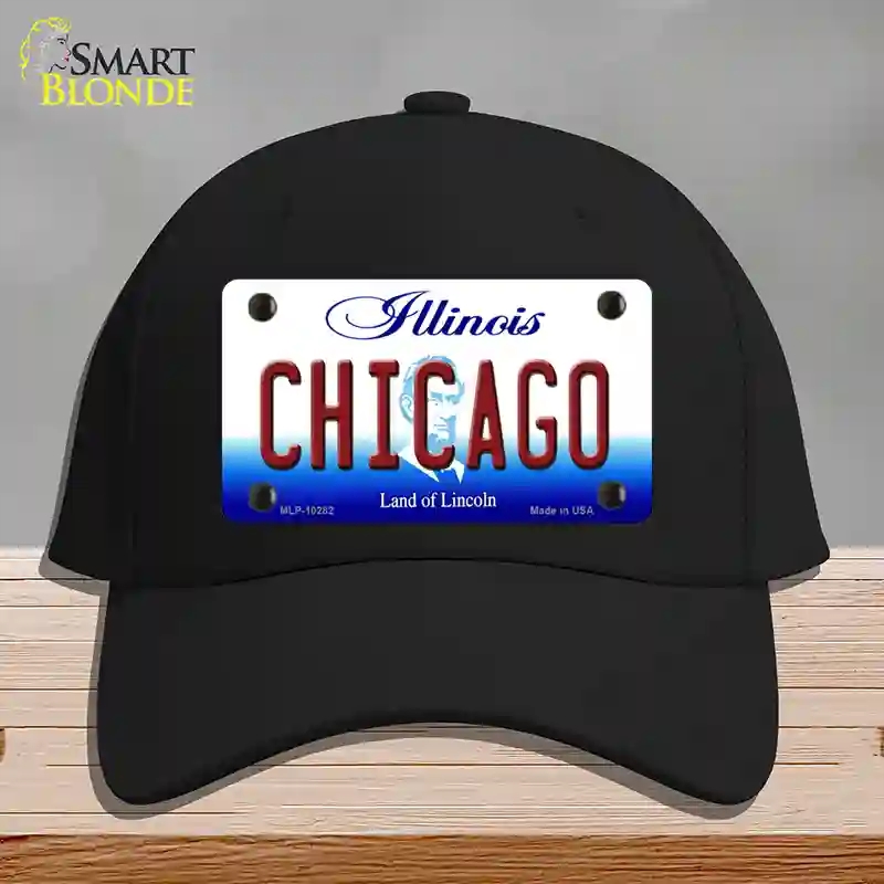 HAT03-MLP-10282 Chicago Illinois Novelty License Plate Hat, Cotton - Black