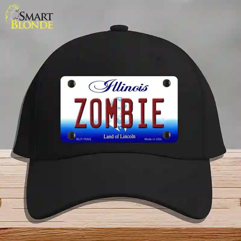 HAT03-MLP-10302 Zombie Illinois Novelty License Plate Hat, Cotton - Black