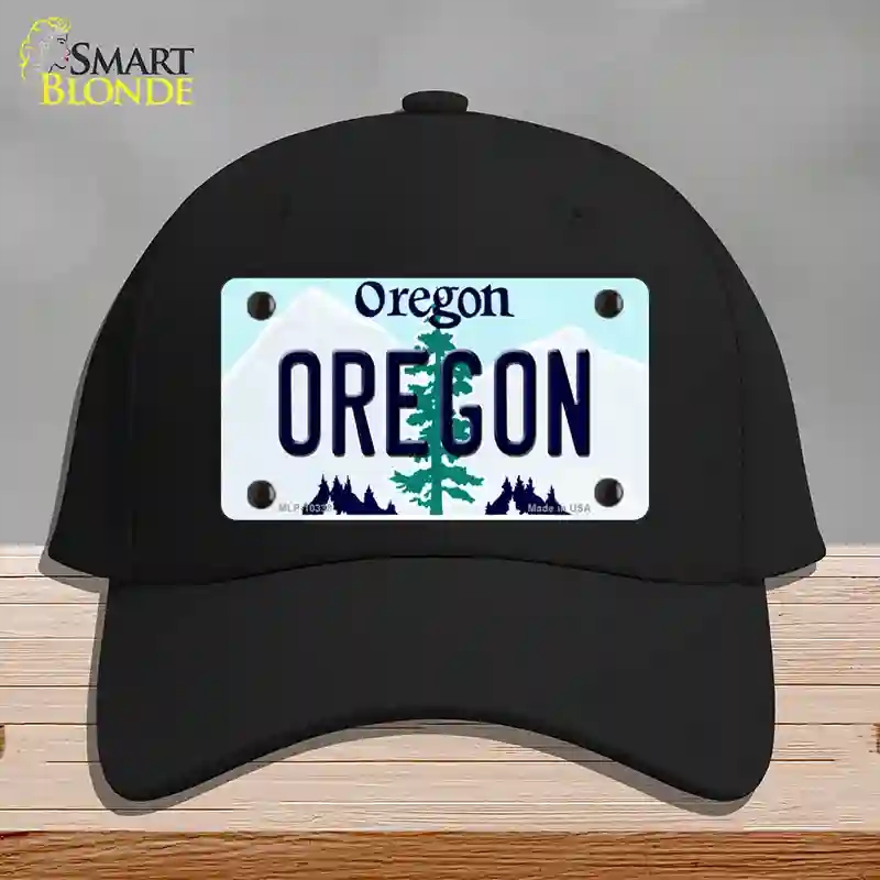 HAT03-MLP-10338 Oregon Tree Novelty License Plate Hat, Cotton - Black