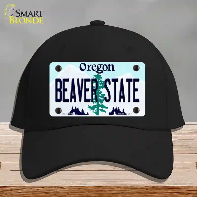 HAT03-MLP-10341 Beaver State Oregon Novelty License Plate Hat, Cotton - Black