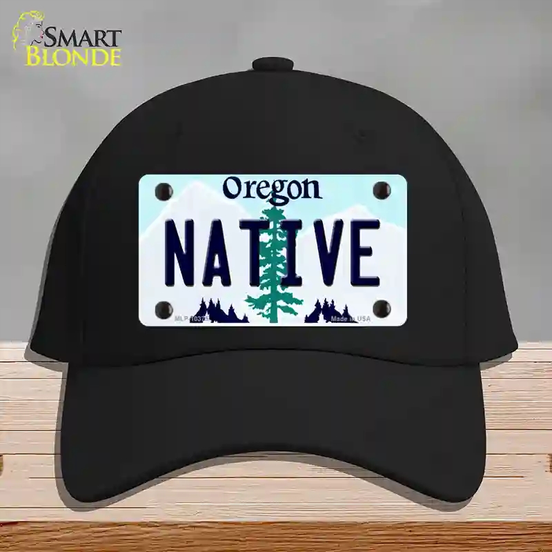 HAT03-MLP-10375 Native Oregon Novelty License Plate Hat, Cotton - Black