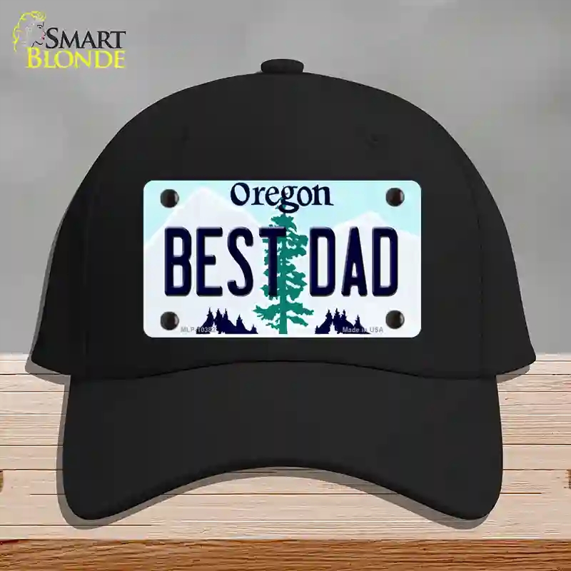 HAT03-MLP-10382 Best Dad Oregon Novelty License Plate Hat, Cotton - Black