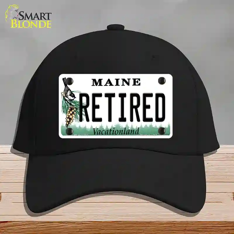 HAT03-MLP-10405 Retired Maine Novelty License Plate Hat, Cotton - Black