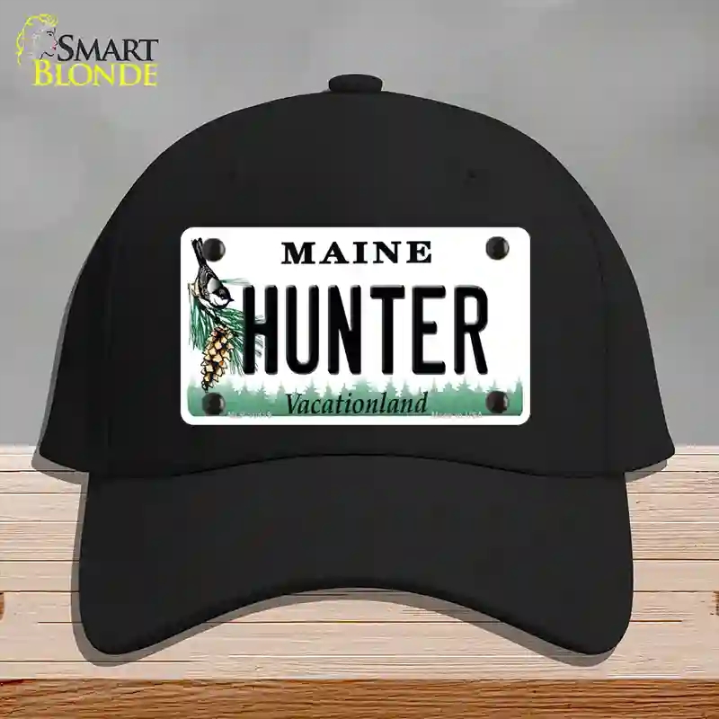 HAT03-MLP-10419 Hunter Maine Novelty License Plate Hat, Cotton - Black