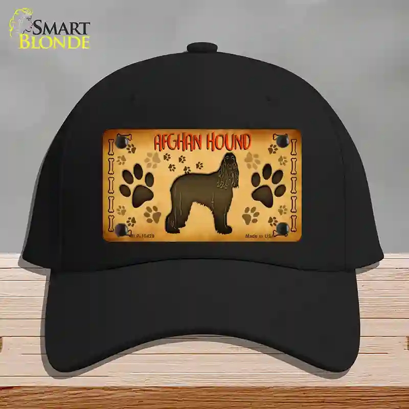 HAT03-MLP-10429 Afghan Hound Novelty License Plate Hat, Cotton - Black