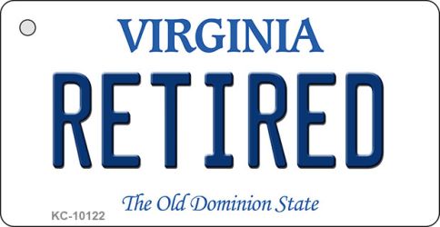 KC-10122 1.5 x 3 in. Retired Virginia State License Plate Key Chain