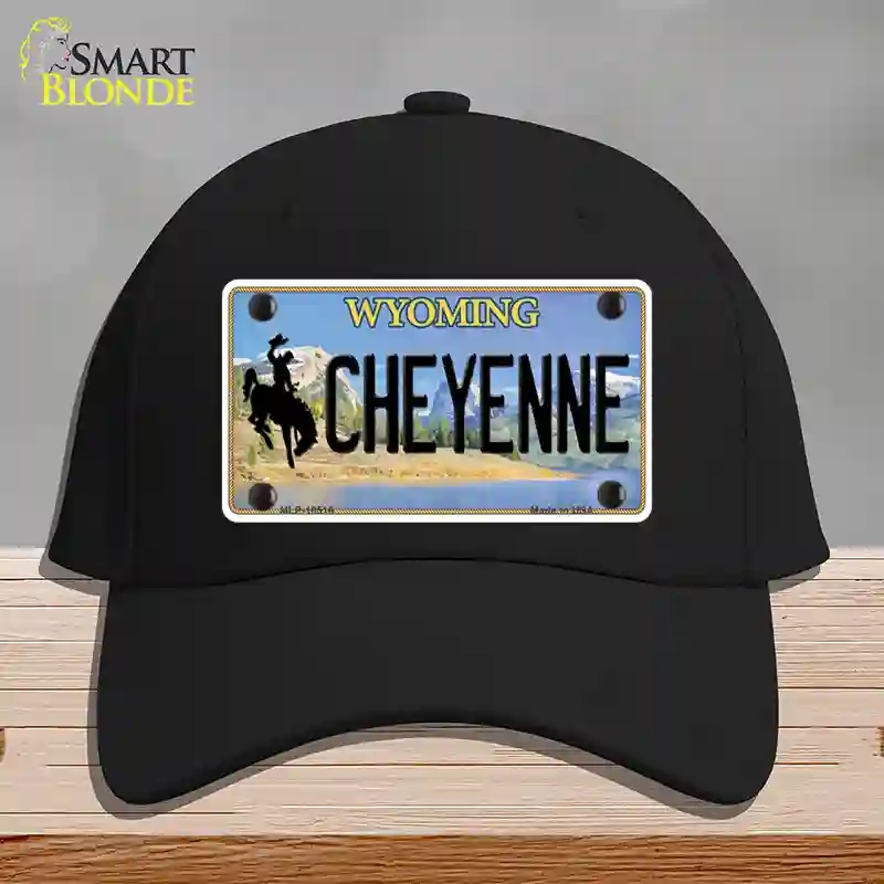 HAT03-MLP-10516 Cheyenne Wyoming Novelty License Plate Hat, Cotton - Black