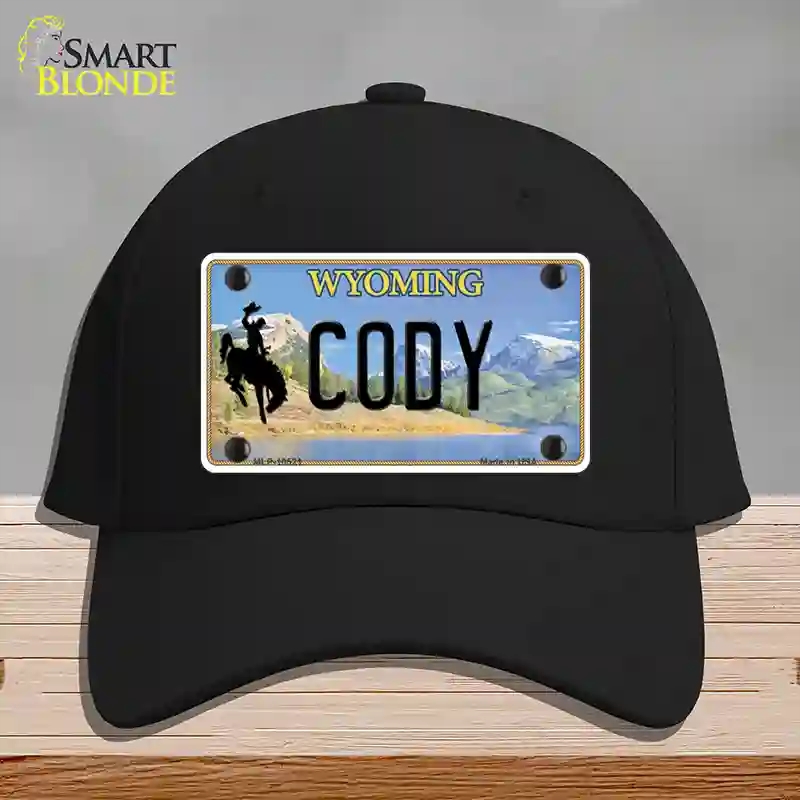 HAT03-MLP-10521 Cody Wyoming Novelty License Plate Hat, Cotton - Black