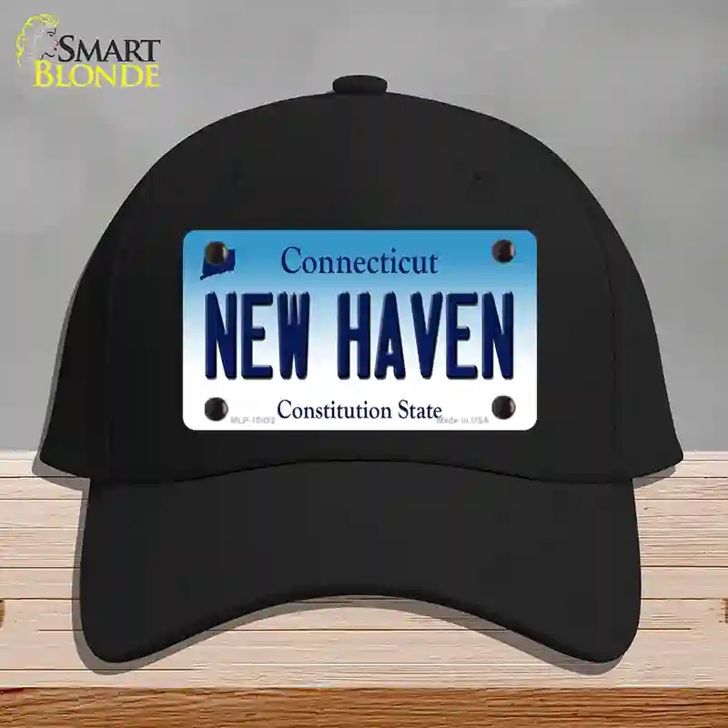 HAT03-MLP-10892   Haven Connecticut Novelty License Plate Hat, Cotton - Black