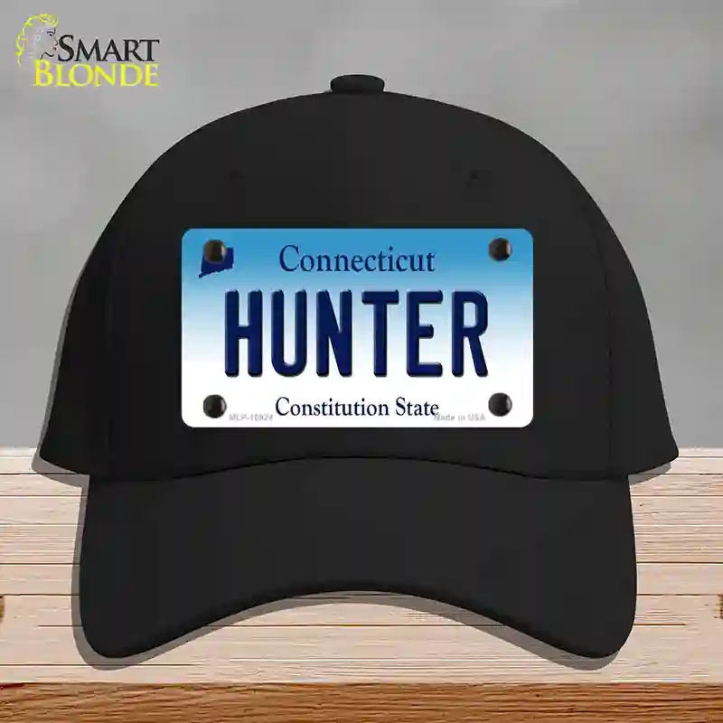 HAT03-MLP-10924 Hunter Connecticut Novelty License Plate Hat, Cotton - Black