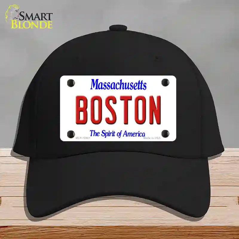 HAT03-MLP-10981 Boston Massachusetts Novelty License Plate Hat, Cotton - Black