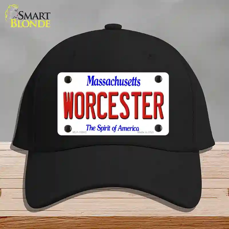 HAT03-MLP-10982 Worcester Massachusetts Novelty License Plate Hat, Cotton - Black