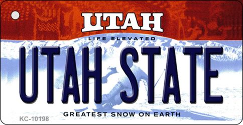 KC-10198 1.5 x 3 in. Utah State Utah State License Plate Key Chain