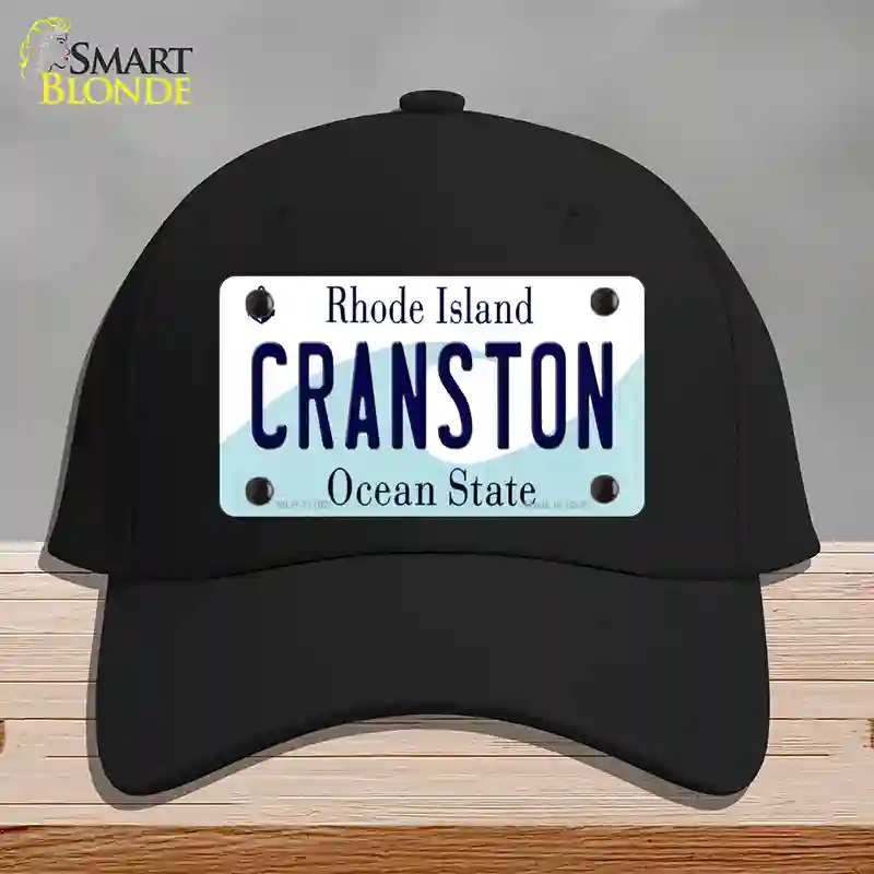 HAT03-MLP-11185 Cranston Rhode Island State Novelty License Plate Hat, Cotton - Black