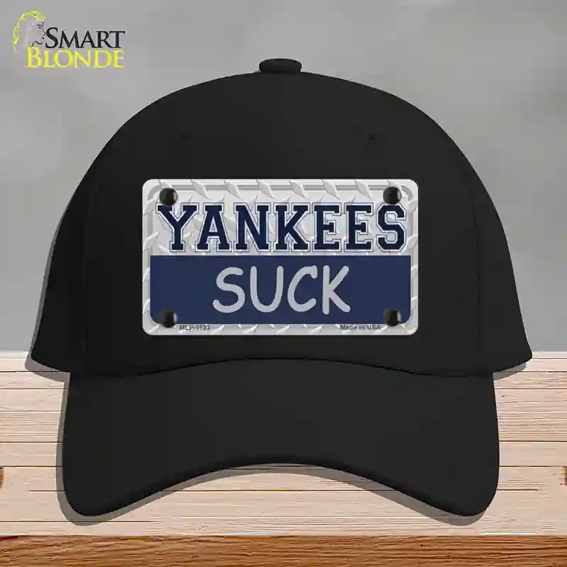 HAT03-MLP-1123 Yankees Suck Novelty License Plate Hat, Cotton - Black