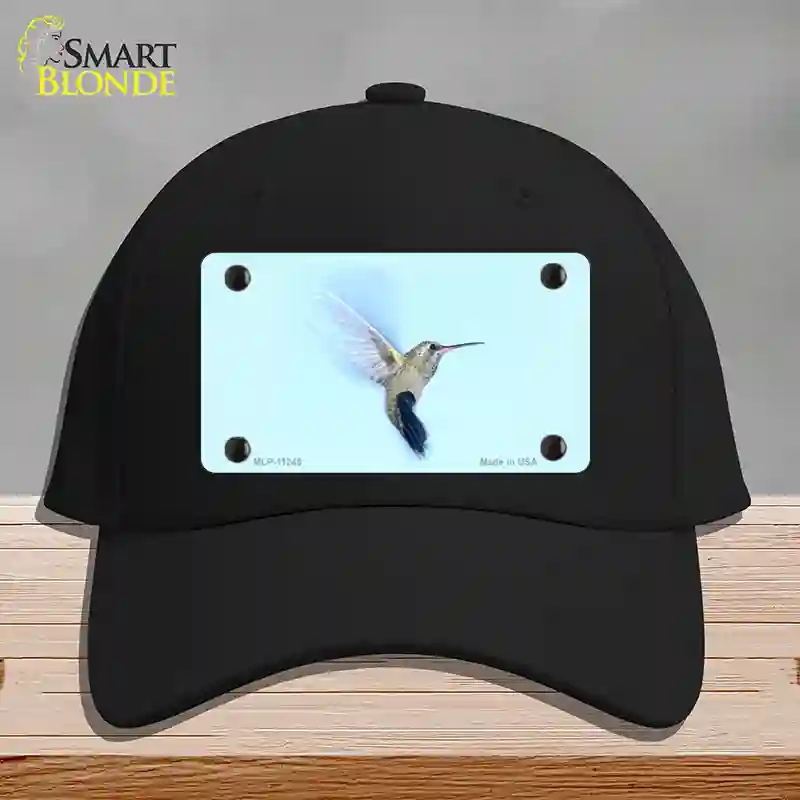 HAT03-MLP-11245 Hummingbird in Flight, Blue Novelty License Plate Hat - Cotton - Black