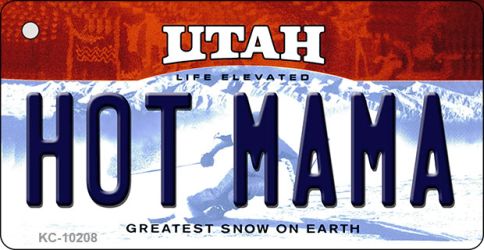 KC-10208 1.5 x 3 in. Hot Mama Utah State License Plate Key Chain