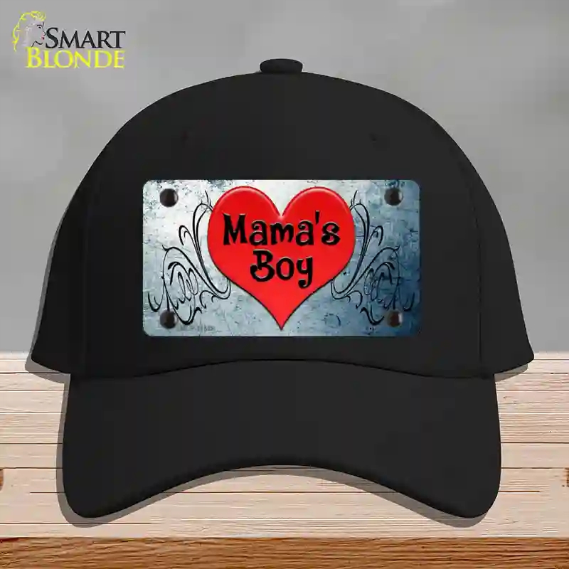 HAT03-MLP-11538 Mamas Boy Novelty License Plate Hat, Cotton - Black
