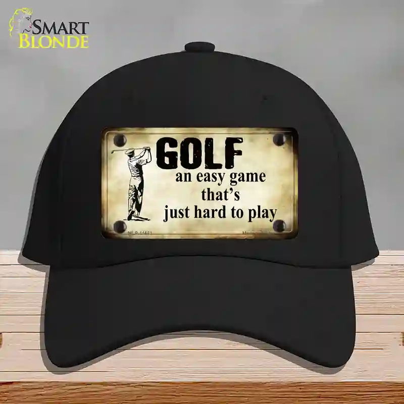 HAT03-MLP-11681 Golf An Easy Game Novelty License Plate Hat, Cotton - Black