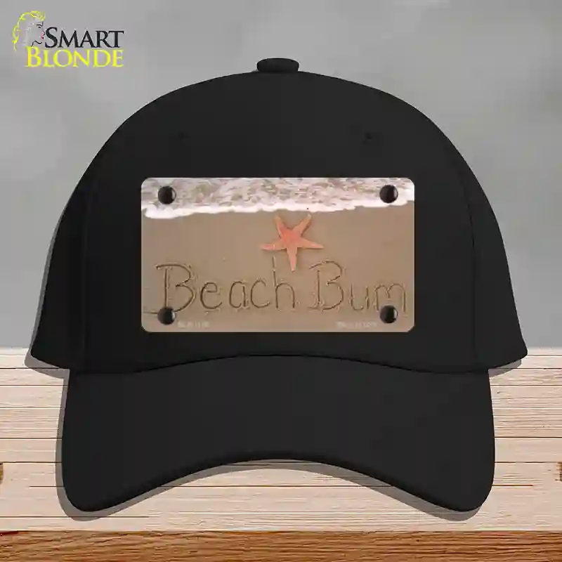 HAT03-MLP-1185 Beach Bum Novelty License Plate Hat, Cotton - Black