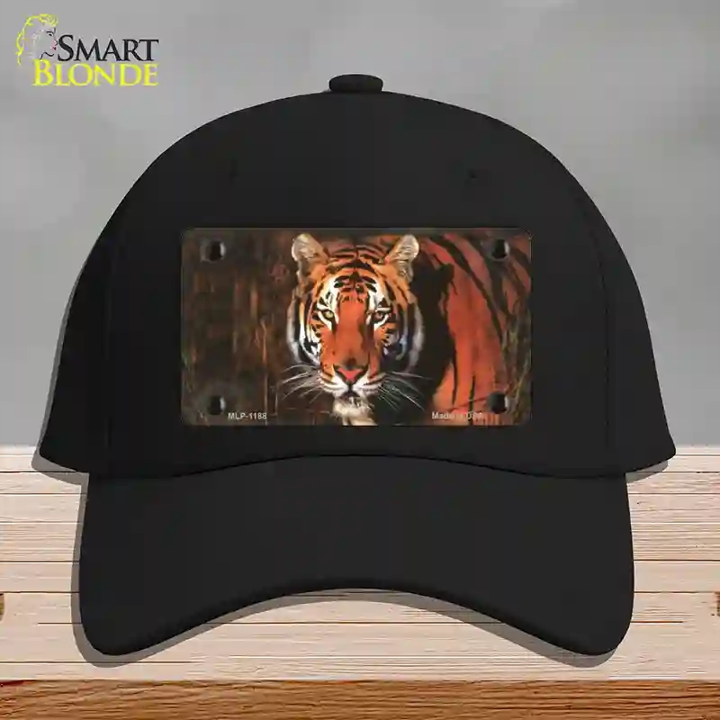 HAT03-MLP-1188 Tiger Novelty License Plate Hat, Cotton - Black