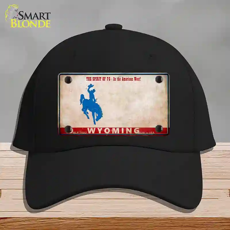 HAT03-MLP-11932 Wyoming Rusty Novelty License Plate Hat, Cotton - Black