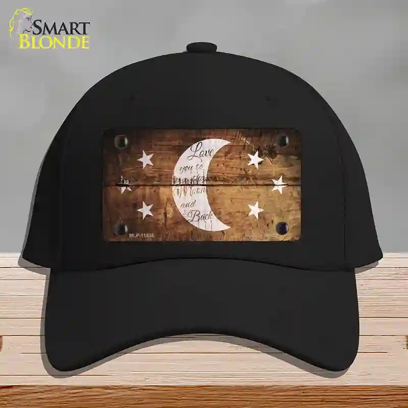 HAT03-MLP-11935 The Moon & Back Novelty License Plate Hat, Cotton - Black