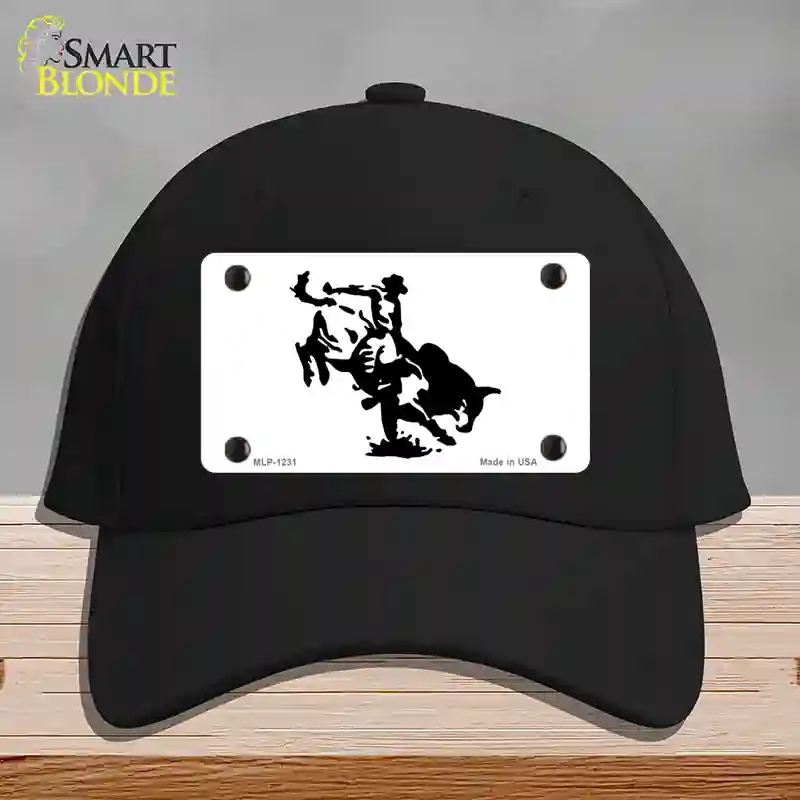 HAT03-MLP-1231 Bull Rider Novelty License Plate Hat, Cotton - Black