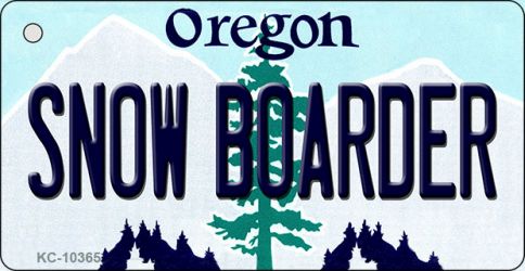 KC-10365 1.5 x 3 in. Snow Boarder Oregon State License Plate Key Chain