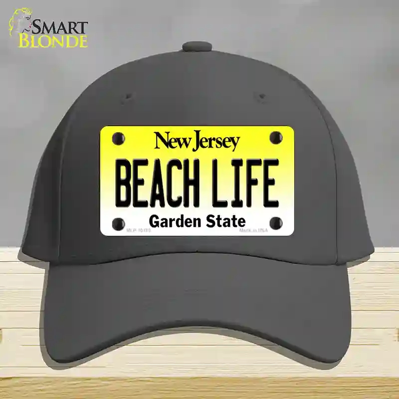 HAT04-MLP-10183 Beach Life   Jersey Novelty License Plate Hat, Cotton - Charcoal