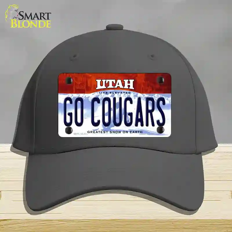HAT04-MLP-10201 Go Cougars Utah Novelty License Plate Hat, Cotton - Charcoal