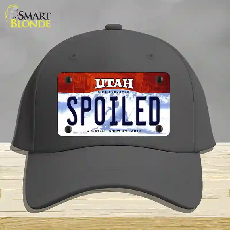 HAT04-MLP-10210 Spoiled Utah Novelty License Plate Hat, Cotton - Charcoal